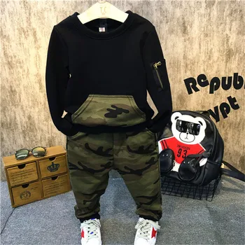 

2019 Spring Autumn Kids Boys Clothing Sets Camouflage Boys Long Sleeve Pullover+Pants 2 Pcs Suits 2 3 4 5 6 Years Child Clothes