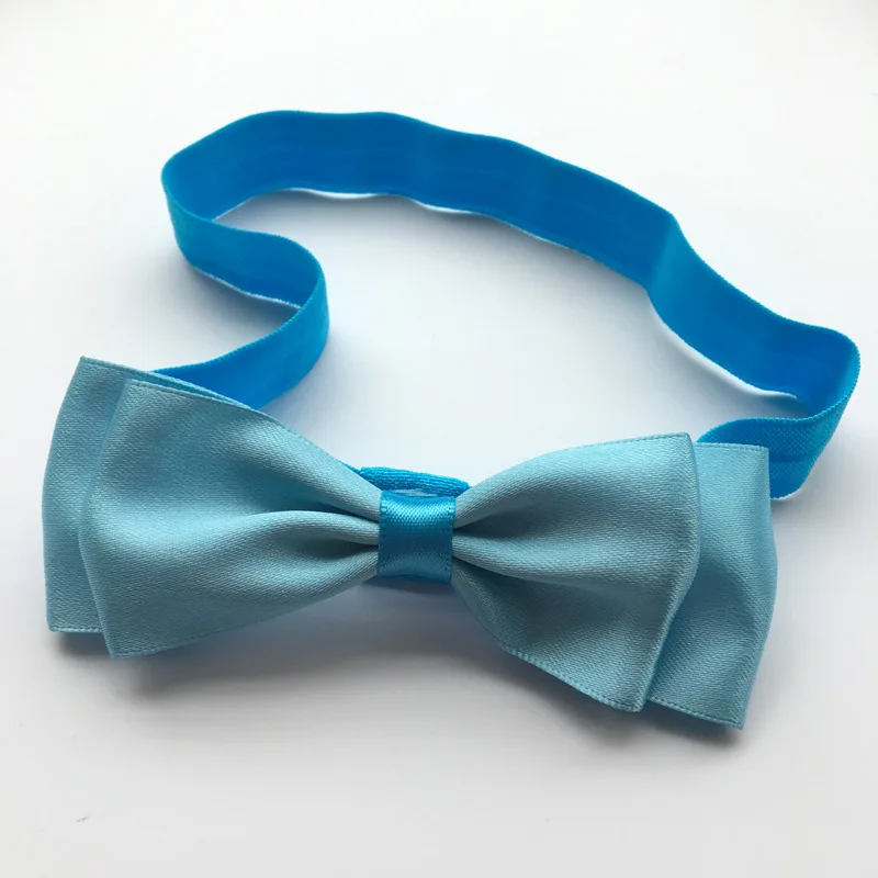 Factory direct children's hair band Princess double red bow hair rope baby headband full moon - Color: Blue