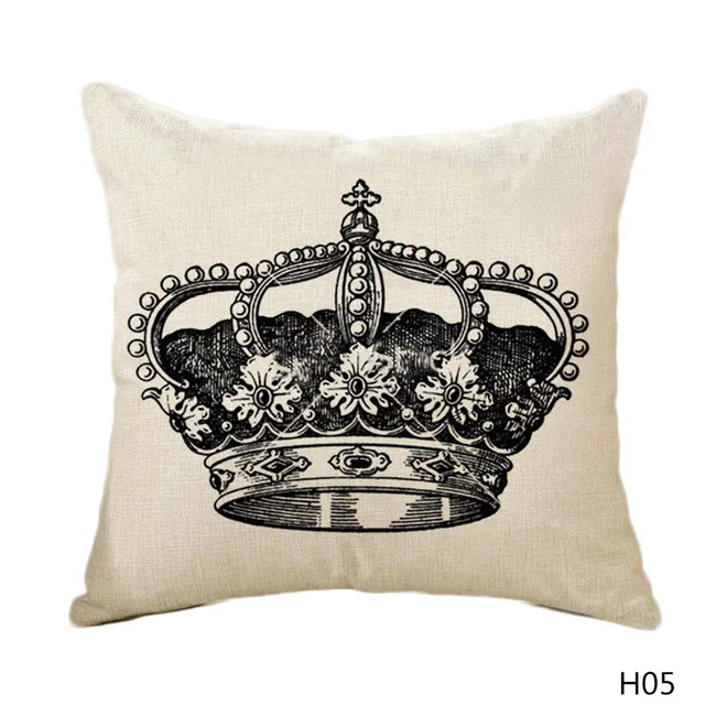 Royal Crown Pillow Cases Queen and King Designer Pillow Covers