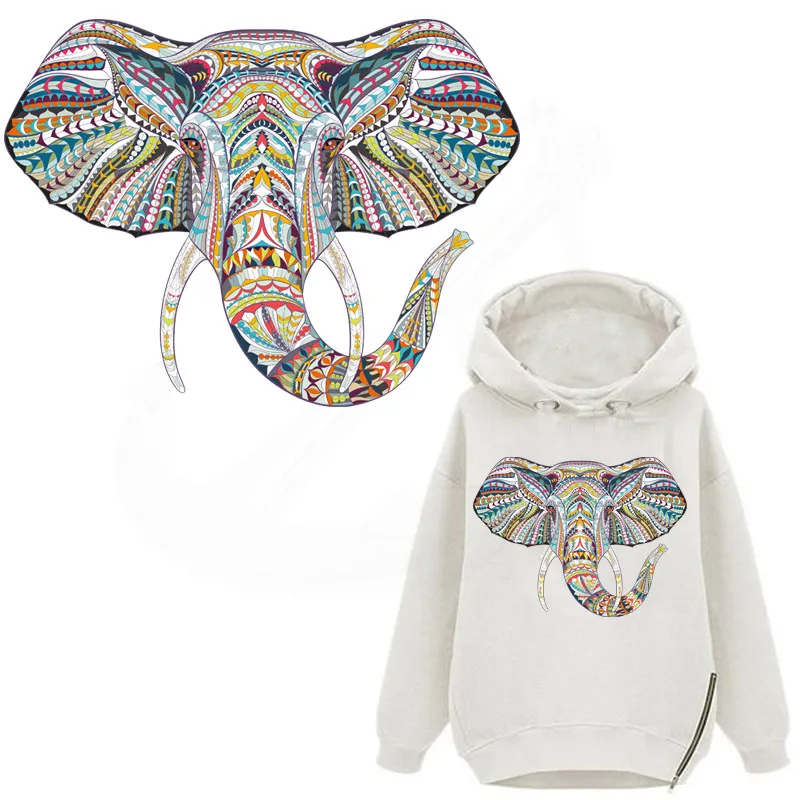 

Free Shipping New Elephant Patches 27*20.3cm Heat Press Appliqued A-level Washable DIY T-shirt hoodie Transfer Paper