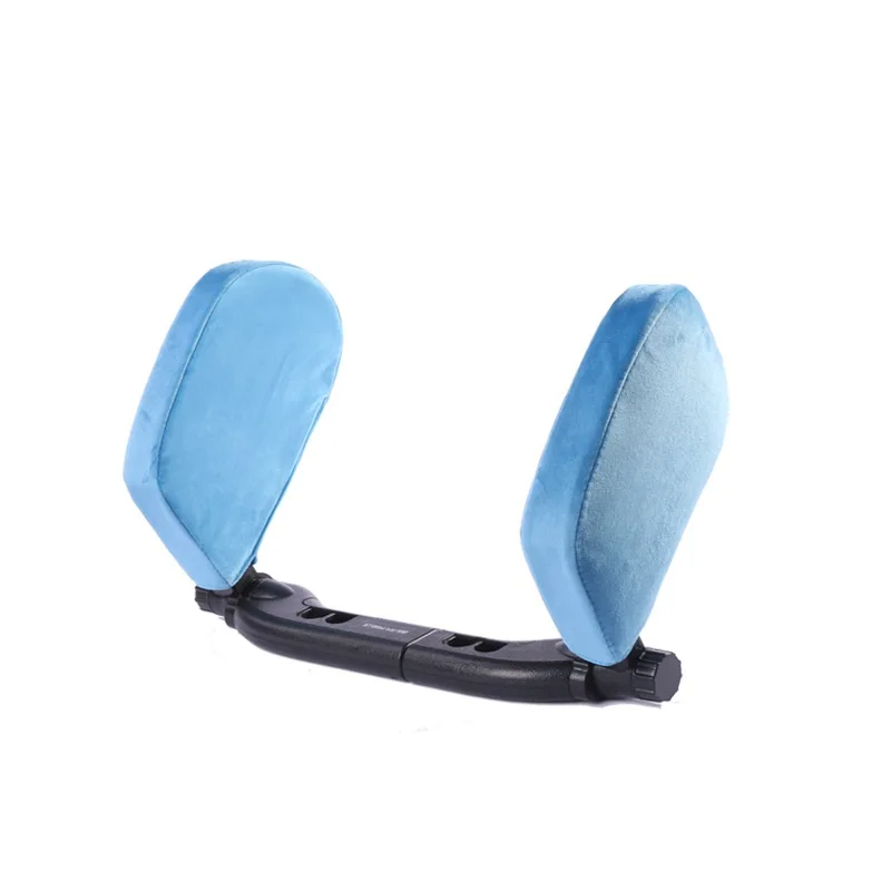 U-образная Толстая хлопковая Автомобильная подушка для шеи, подголовник, короткая плюшевая мягкая ткань, подушка для автомобиля, для путешествий, офиса, дома - Цвет: Синий