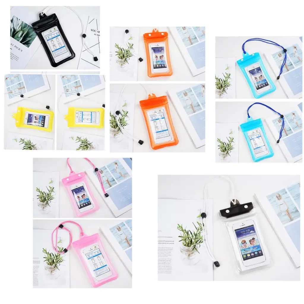 Double Locked Waterproof Phone Case Pouch Cover Holder Swimming Dive Dry Bag Fits Most Smart Phones up to 6.0