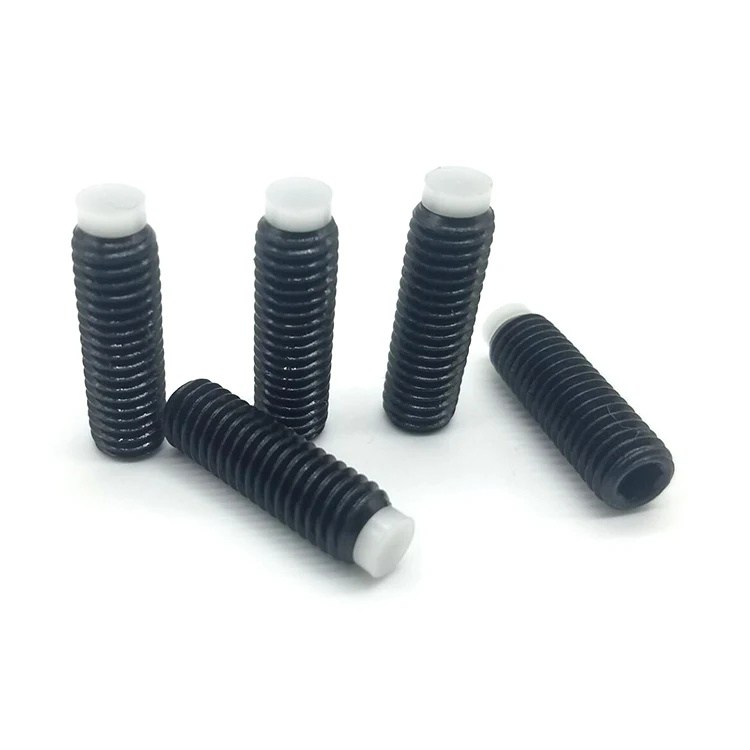 

4pcs high precision M8 thread allen headless set screws grubs bolts hex socket nylon end grub screw stop buffer bolt BLACK
