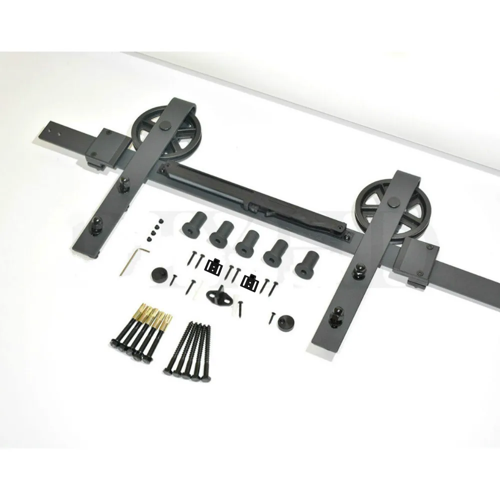 5FT/ 6FT Vintage Strap Spoke Big Wheel Sliding Barn Wood Door Hardware