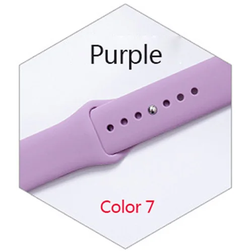 Цветной мягкий силиконовый спортивный ремешок для Apple watch серии 4, 3, 2, 1 сменный ремешок для iWatch 42 мм, 38 мм, сменный вариант - Цвет ремешка: color 7