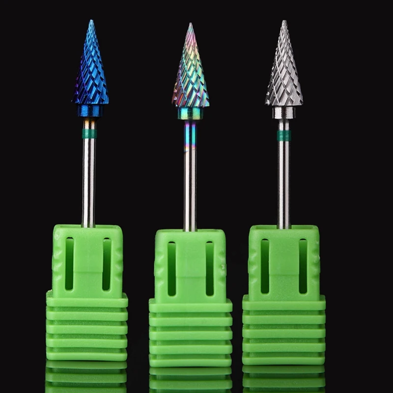 

3 Type Rainbow Nail Drill Bit Manicure Tungsten Carbide Burr Bit manicure manchine nail accessoiry milling cutter nail file tool
