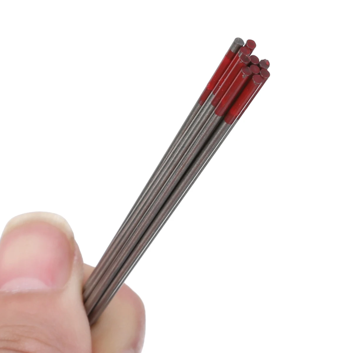 10Pcs TIG Welding Tungsten Electrodes Rod  Good Conductivity 2% Thoriated 1.6x150mm WT20 Red For Welding Carbon Steel Mayitr