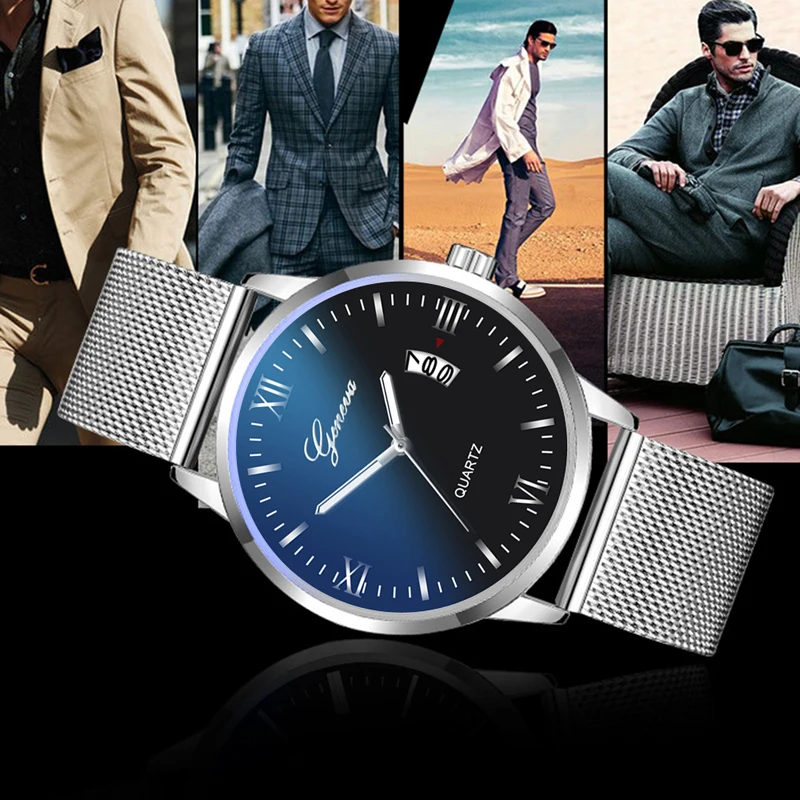 Мужские деловые часы кварцевые роскошные аналоговые спортивный хронограф наручные часы кожаный ремешок мужские часы Relogio Masculino Прямая