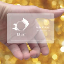 100 шт/один дизайн персонализированные удостоверения личности прозрачный пластик белая печать визитная карточка