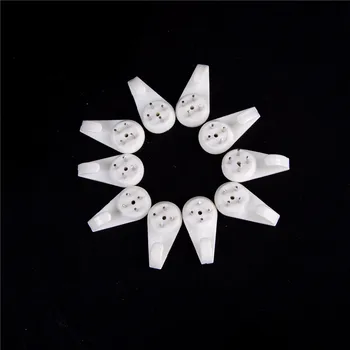 

10pcs White Painting Photo Frame hook Plastic Invisible Wall Mount Photo Picture Nail Hook Hanger
