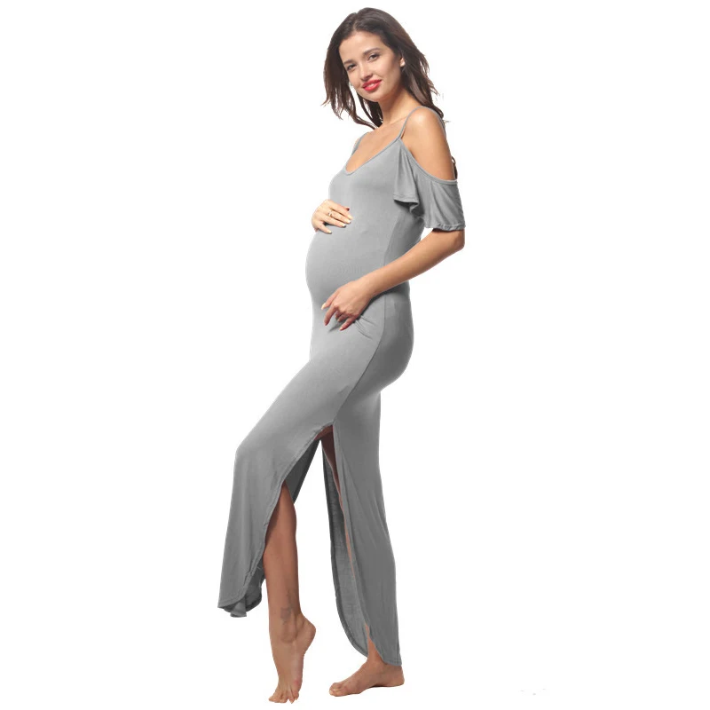 

Maternity Dresses Maternity Photography Props Cotton Off Shoulders European Style Pregnant Dress Pregnancy Photo Shoot Clothes