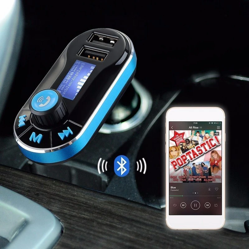

Bluetooth Car FM Transmitter Supports Dual USB SD AUX Auto MP3 Player For Smartphone Charging Built-in Microphone
