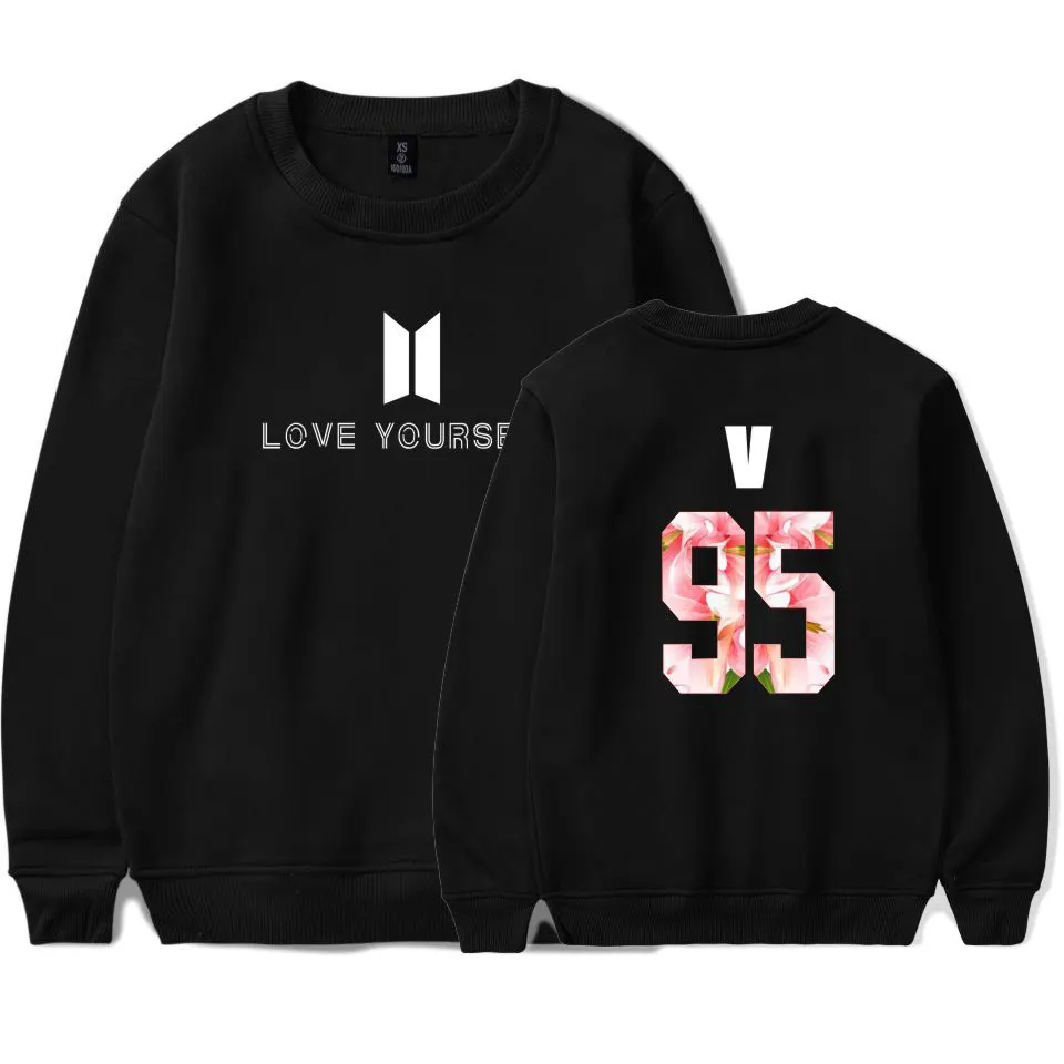 LUCKYFRIDAYF BTS Love Yourself Capless Women Hoodies Sweatshirt Bangtan