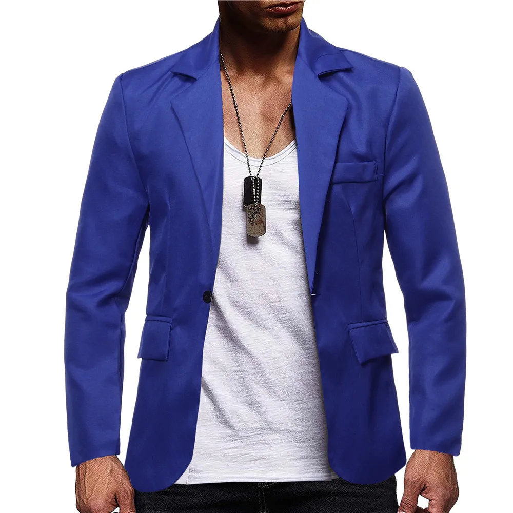 

Male Large Size Suit Pure Colour Single Row A Buckle Leisure Time Man's Suit Men Leisure Suits