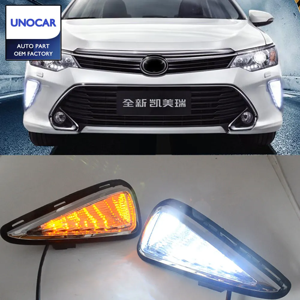 LED DRL Daytime Running Light For Toyota Camry V55 2015 2017 Fog Lamp