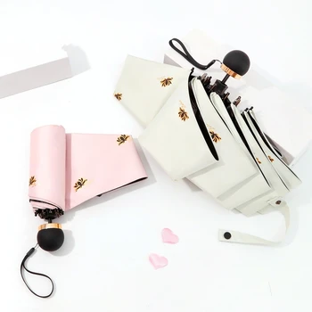 

2018 mini Folding Umbrella Rain Woman Flower Umbrellas Super Light Small Foldable Pockets Umbrellas Female Parasol Kids Paraguas