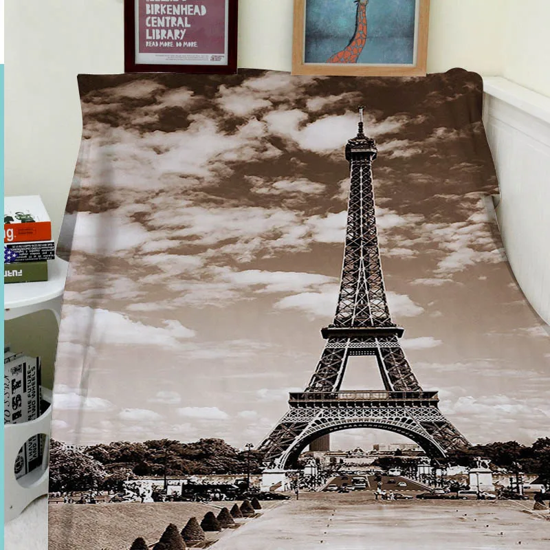 

Blankets Comfort Warmth Soft Cozy Air conditioning Easy Care Machine Wash Funny Paris' Eiffel Tower