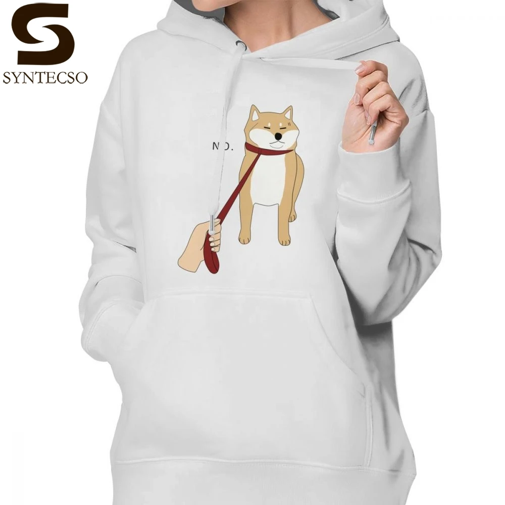 

Shiba Inu Hoodie Shiba Inu No Hoodies Cotton Long Sleeve Hoodies Women Gray XXL Simple Street wear Printed Pullover Hoodie