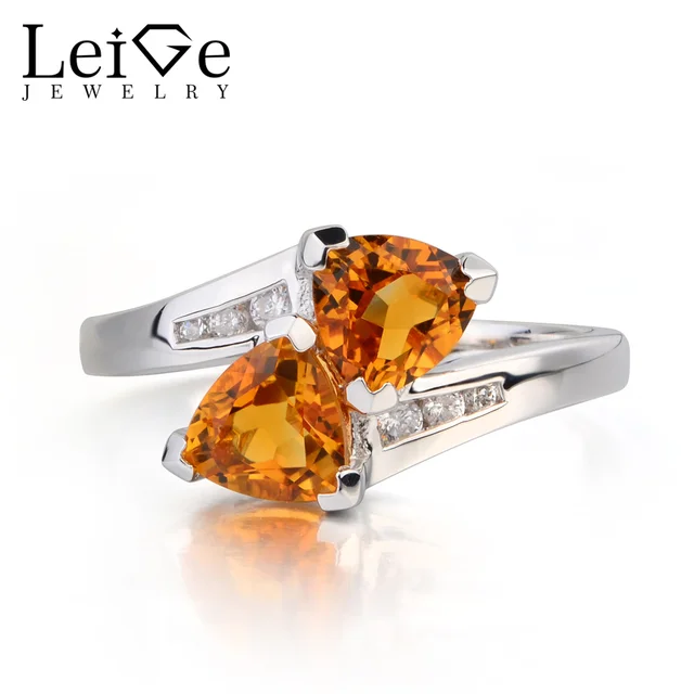 Leige Jewelry Real Natural Citrine Ring Engagement Trillion Cut Leige Jewelry Real Natural Citrine Ring Engagement Trillion Cut Yellow Gemstone 925 Sterling Silver Gifts For Women