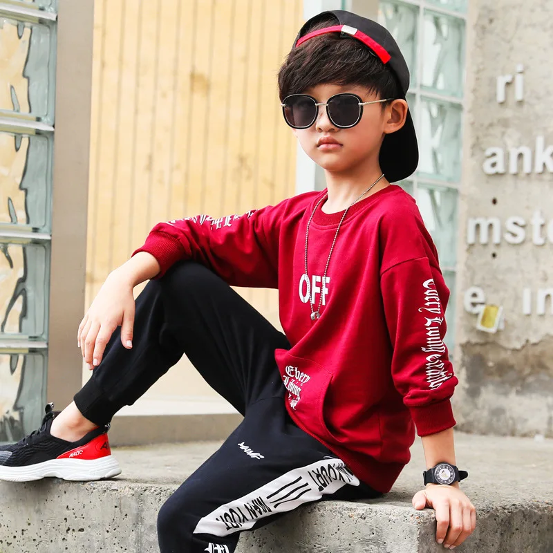 2018 Spring Autumn Children Wear Long Sleeved Sweater Sport Pants Two Sets For Boy | Детская одежда и обувь