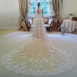 3.5 Meter Long Wedding Veil Lace Edge Bridal Veil with Comb Wedding Accessories Vestido de noiva voile de mariee