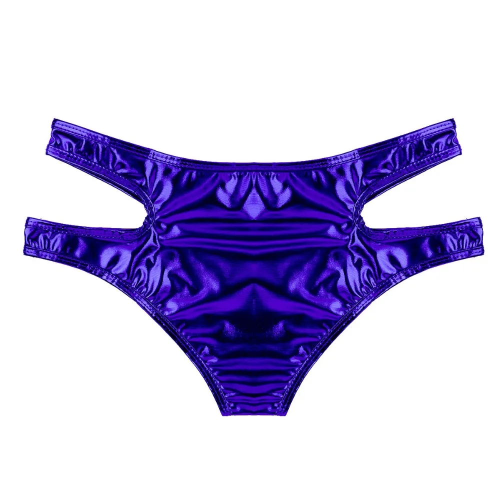 Женское нижнее белье сексуальные трусики блестящее бикини Wetlook открытые мини