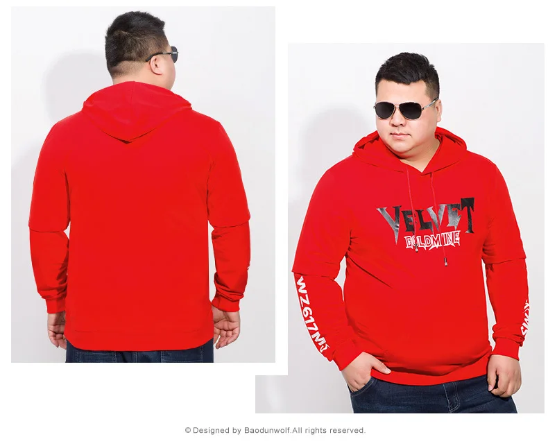 _ 8xl 7xl 6xl хлопковая свободная футболка Мужская Однотонная с капюшоном мужская