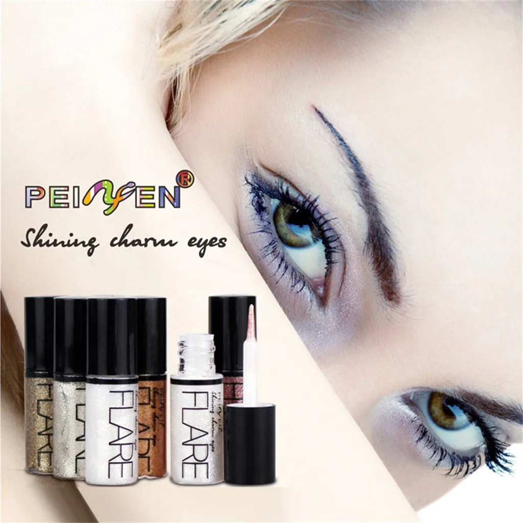 New Professional Shiny Eye Liners Cosmetics for Women Pigment Silver Rose Gold Color Liquid Glitter Eyeliner Cheap Makeup