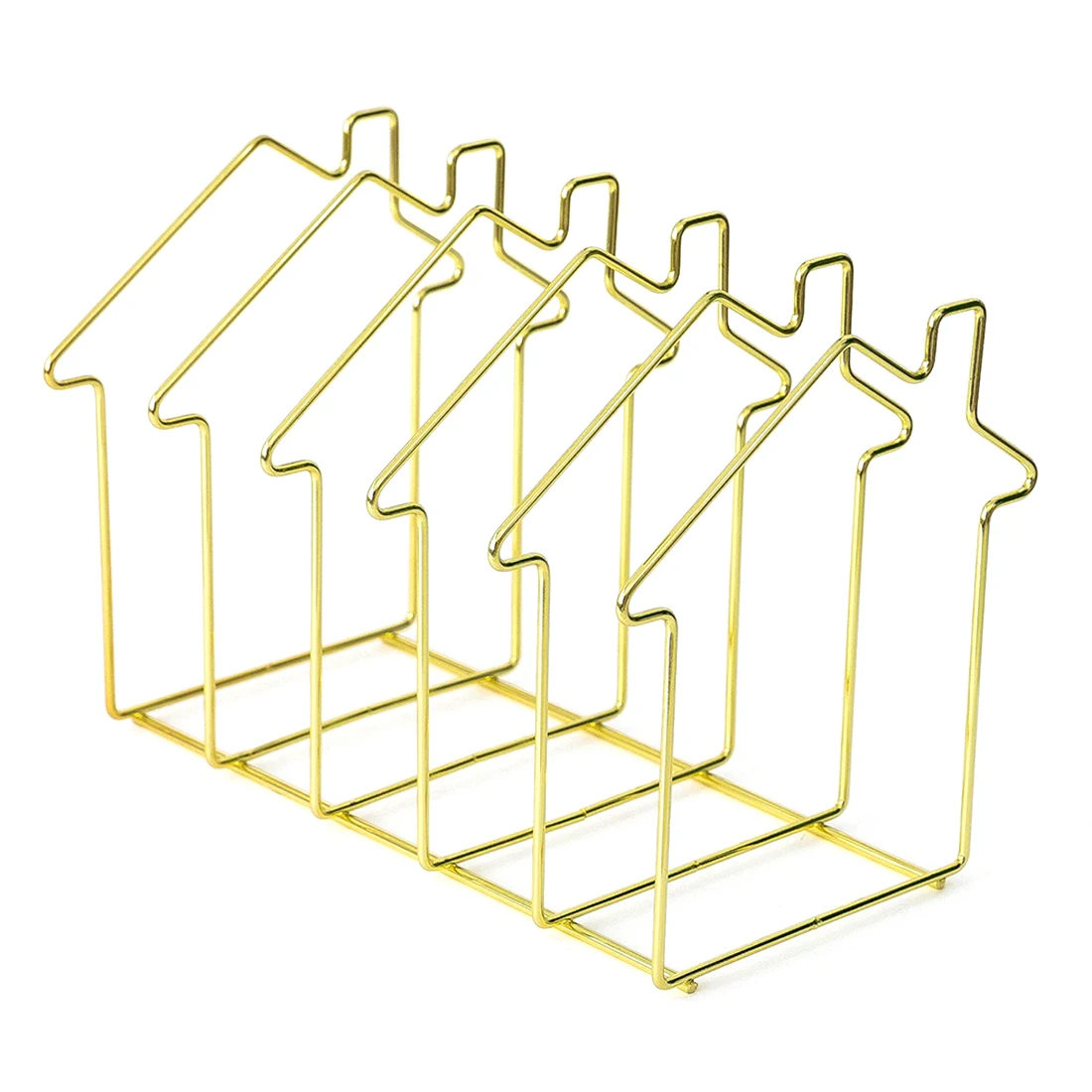 

Simple Nordic Iron Art Desktop Storage Rack Bookshelf Magazine Holder Organizer Rack for Document Folder Letter - House Shape