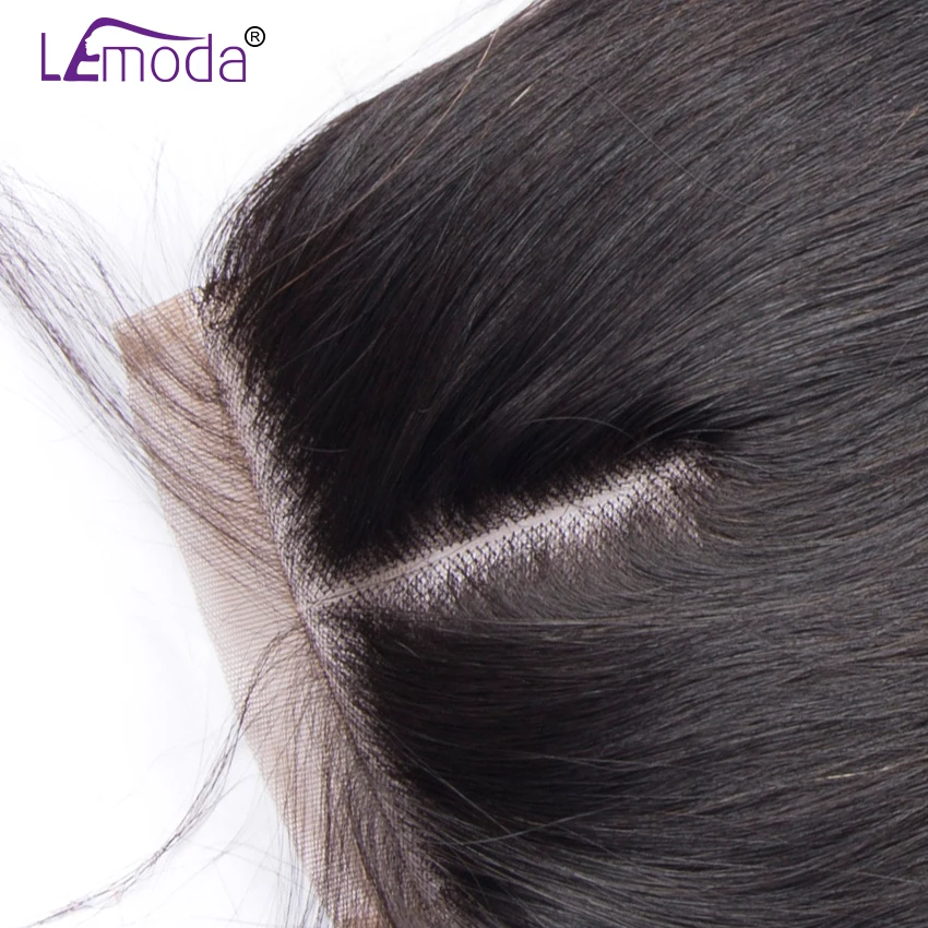 Lemoda 4x4 Lace Closure Brazilian  Human Hair Natural Color Closure Straight Remy Hair Extensions 8-20 Inch Free Shipping  (3)
