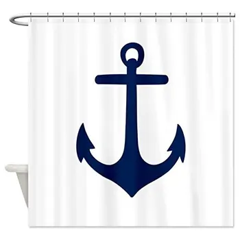 

Art Gallery Preppy Nautical Anchor Shower Curtain - Standard White Shower Rings Included