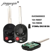 Jingyuqin chave remota para carros, controle remoto, para ford c-max, edge, escapamento, ford mazda, mercury, oucd6000022, 315mhz, transmissor id63 80bit 4b