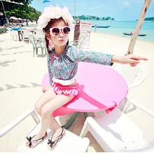 Детские купальники женское бикини Детский Купальник для девочек детские купальные костюмы корейский цветок дети милые девушки