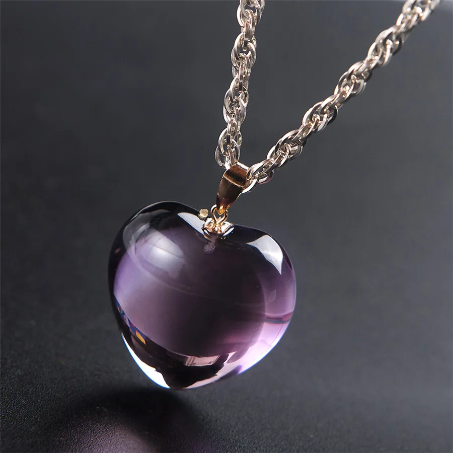 Genuine Natural Ametrine Gemstone Crystal Pendant Woman Lady Love Heart Shape Natural Amethyst Pendant 18*18*12mm