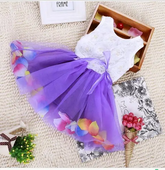 2017 Цветок Девочки Платья Brand New Baby Дети Свадьба Принцессы Dress Костюм Платье Infanti