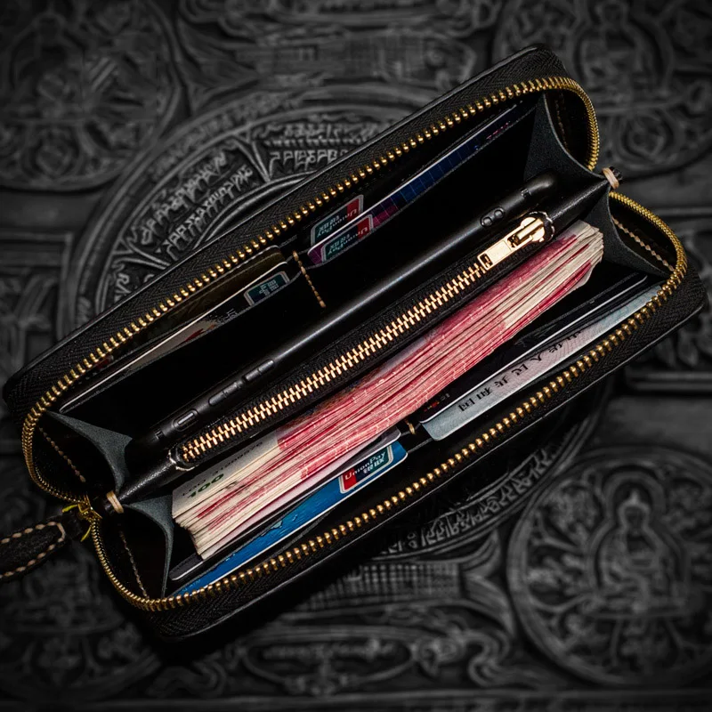Tibétain Main Luxe À De Requin Magique Femmes Black Portefeuilles Dragon Portefeuille D'or Soleil Sac Roue Hommes Et D'embrayage Mystère Tenant rPTgra