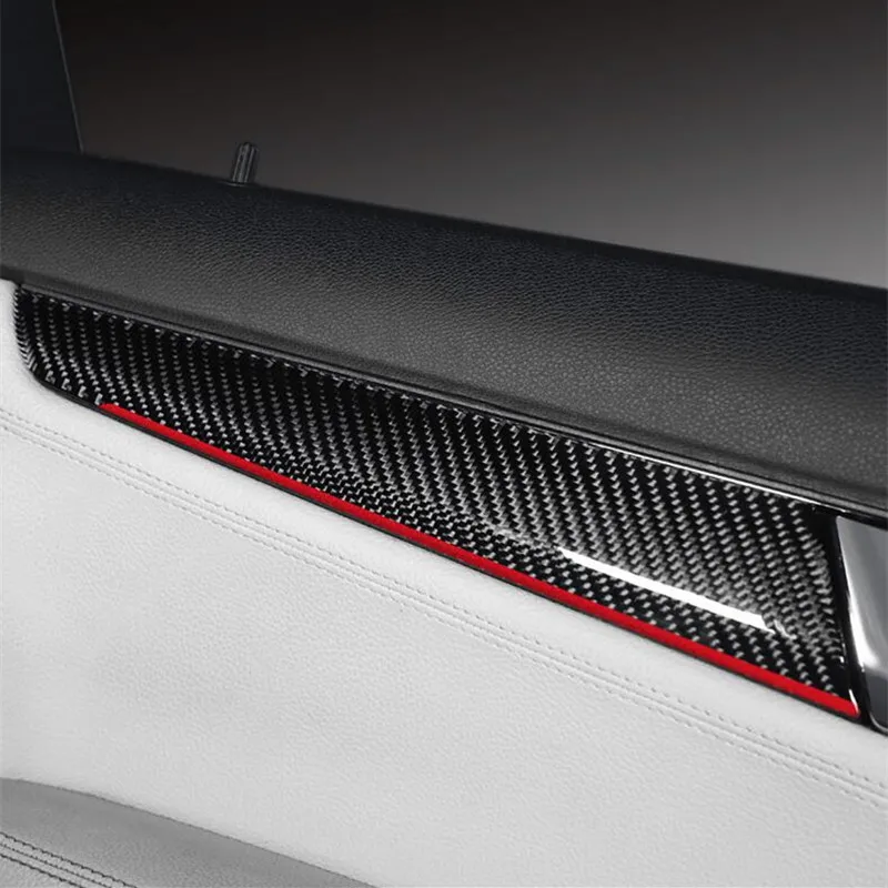 

Carbon Fiber Car Door Trim Strips 4Pcs For Mercedes Benz C Class W204 180 200 260 2007-2014 Auto Interior Accessories