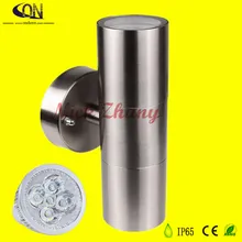 Для дома и улицы Водонепроницаемый IP65 двойной 2X5 Вт 10 Вт светодиодный настенный светильник Нержавеющая сталь с крышкой вверх/вниз GU10 двойной настенный светильник AC85-265V