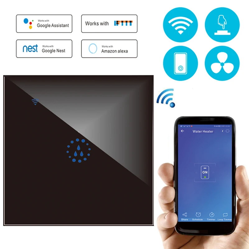 США Wifi бойлер умный переключатель Сенсорная панель голосовой пульт дистанционного управления таймер открытый водонагреватель переключатели работа для Alexa Google Home