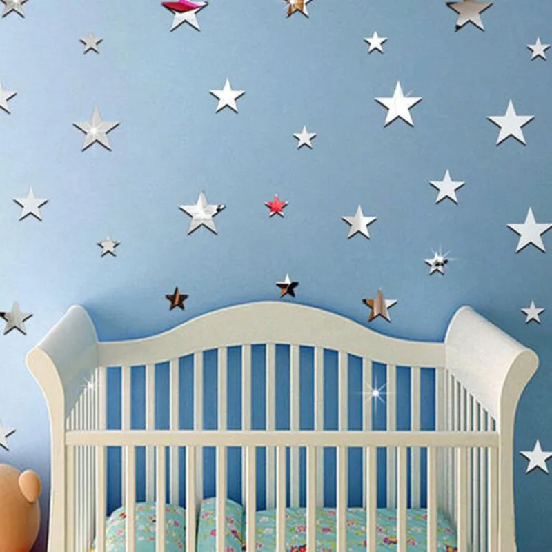 Reflective Mirror Stickers Wall Decal Sticker Bedroom Ceiling Living