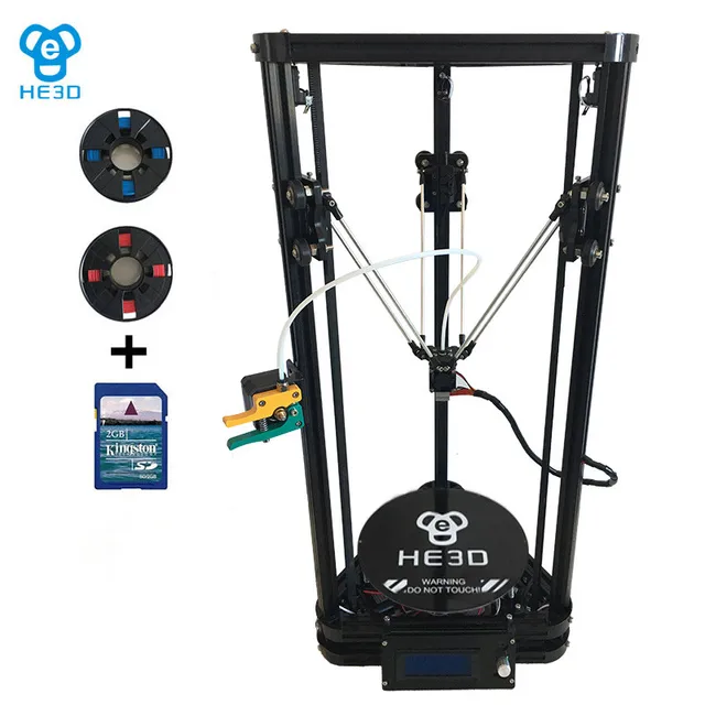 Cheap HE3D New upgrade K200 single aluminium extrusion delta 3D printer with heat bed _support multi filaments