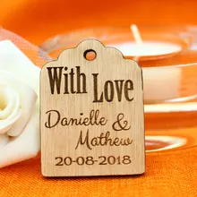 Пользовательские с любовью деревянные Тэги с названием, спасибо вам рустикальный свадебный сувенир теги, персональный подарок бирка, деревянные бирки