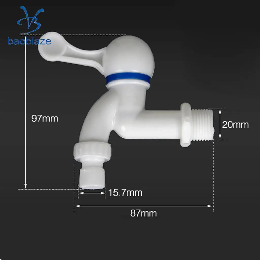 20mm Male Tread Plastic Water Faucets Yard Garden Washing Machine Water Taps, 3 Designs