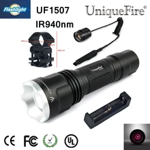 UniqueFire практичный элегантный подарок 1507 мини фонарик 940NM ИК светодиодный фонарик+ зарядное устройство+ крепление для прицела+ крысиный хвост ночное видение