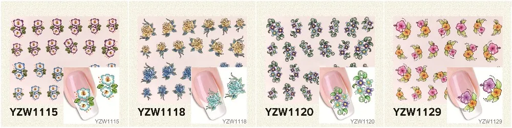 YZWLE 1 лист мода Стикеры 3D на ногти Nail Art Новые Стили Маникюр наклейки украшения(YZW-6027