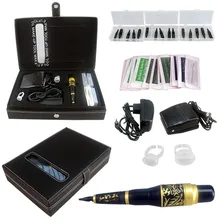 Solong Tattoo Eyebrow Tattoo Kit Permanent Makeup Set Eyebrow Machine Pen Power Supply Needle Tip EK703-6