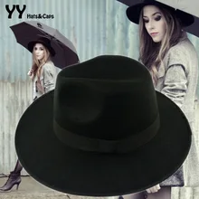 Черные, серые, хаки, красные фетровые шляпы для женщин, кашемировые, шерстяные, фетровые шляпы, Панама, Осень-зима, Trilby Gorro tea, вечерние шляпы YY0357