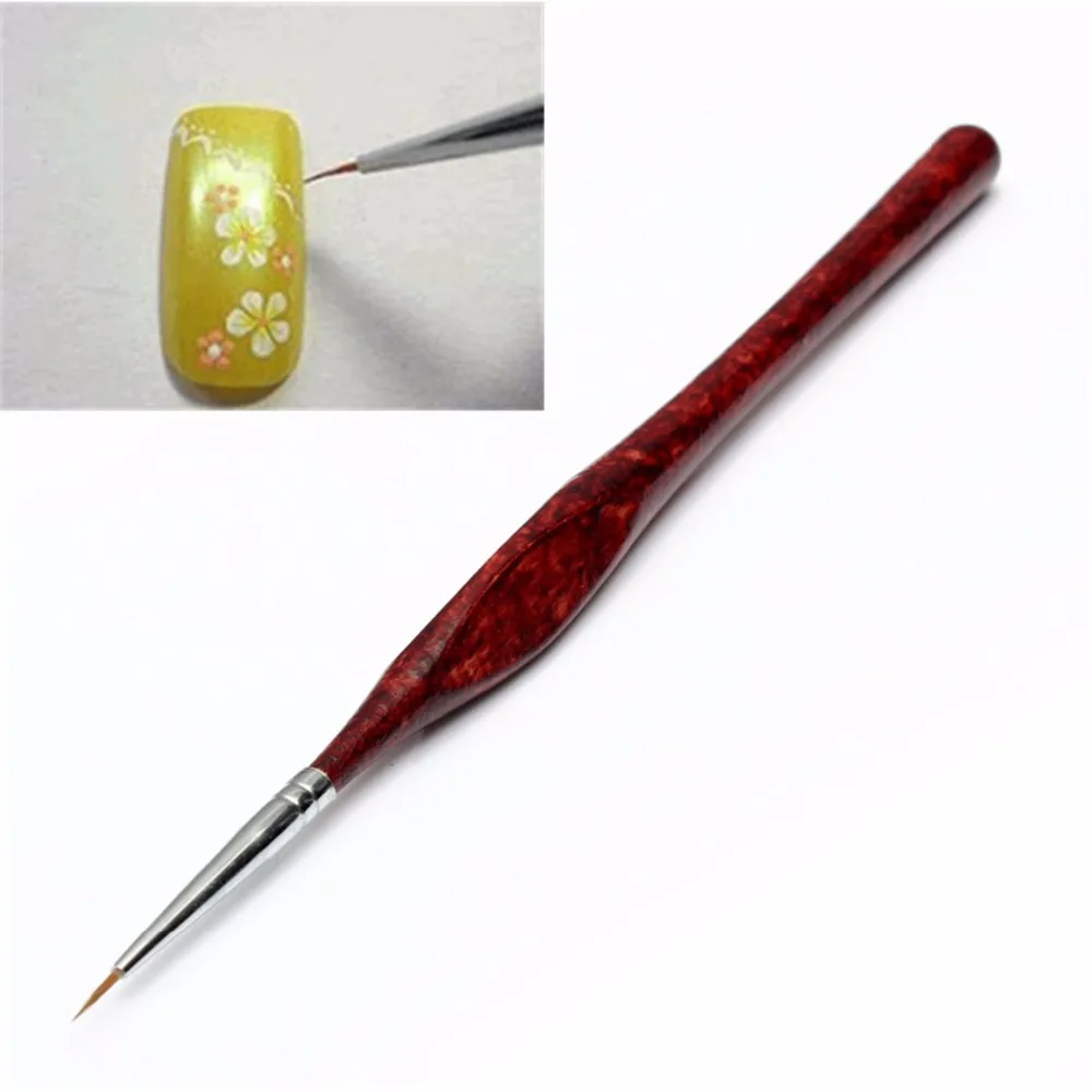 

1 PC Professional Manicure Pen Wood Handle Sable Nail Brushes Styling Tools / Drawing Painting Brush Pen For Manicure 09