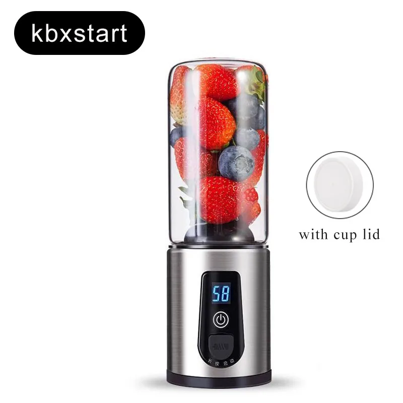

Mini Portable Juice Cup USB Rechargeable Juicer Machine Travel Fruit Blender Electric Juicer with Cup lid 4 Pieces Leaf Cutter