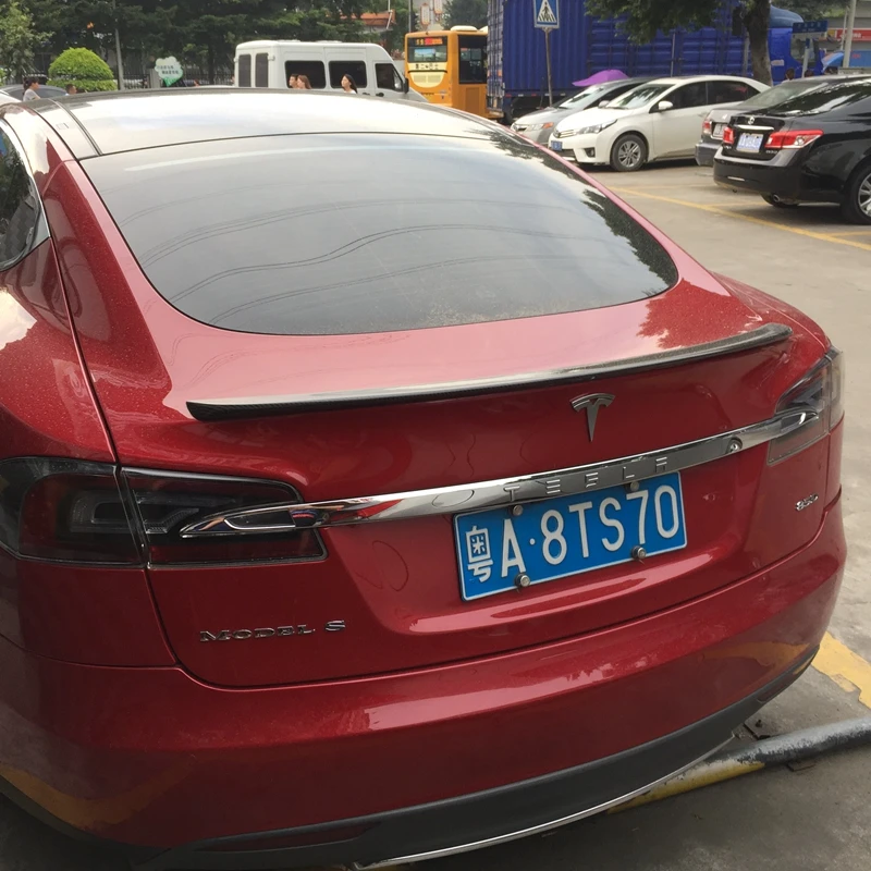 Задний спойлер, крыло, багажник для Tesla модель S седан 60 70 75 85 90 D P85D P90D P100D 2012- матовый Блестящий углерод волокно угловой спойлер